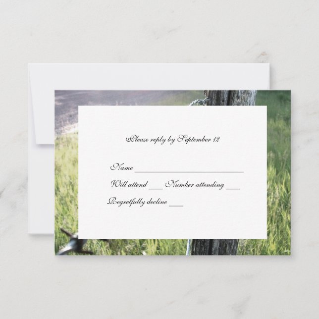 Fencepost, Barbed Wire Rustic Rsvp com envelope (Frente)