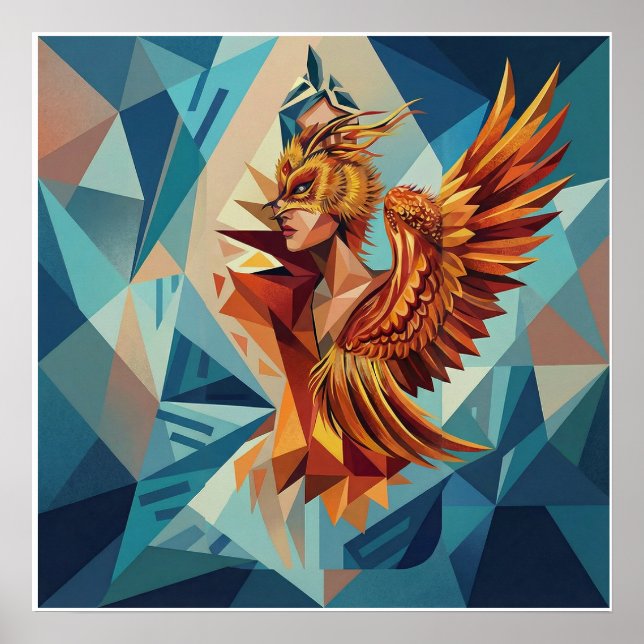 Fênix Ascendente – Poster de Arte Moderna (Frente)