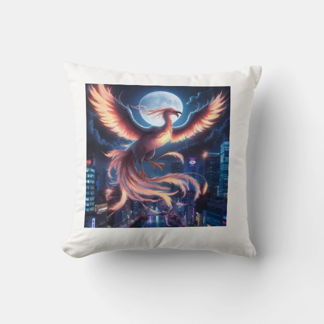 Fênix flamejante Almofada (Frente)
