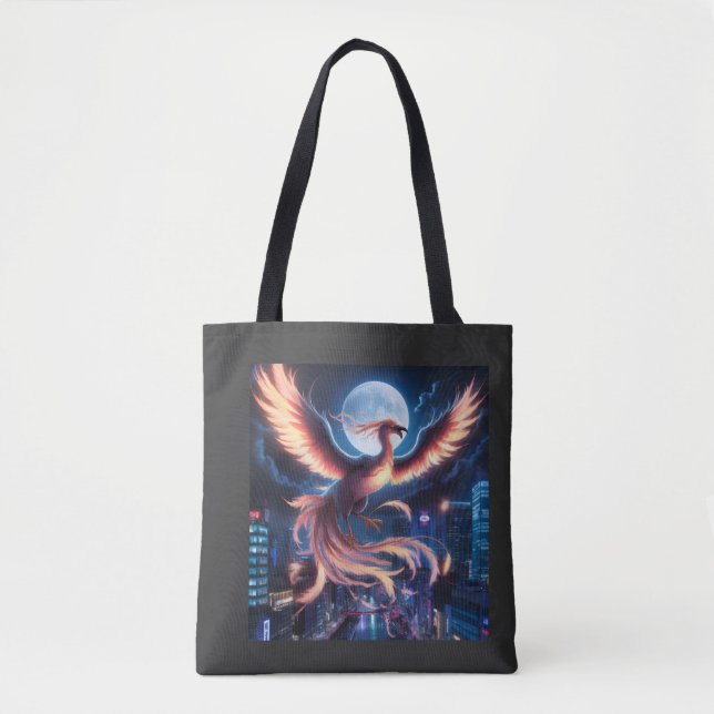 Fênix flamejante Bolsa Tote (Frente)