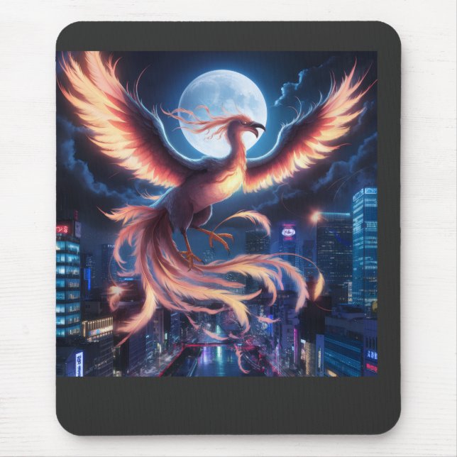 Fênix flamejante Mousepad (Frente)