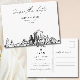 Fênix Salve a data Cartão postal Casamento elegant