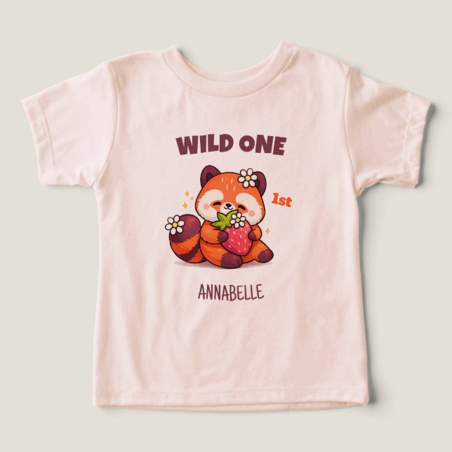 Fera Um Panda Vermelho Primeiro Aniversário (Design frontal)