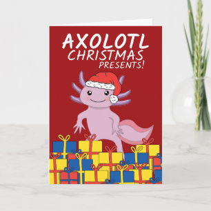 Feriado Axolotl bonito apresenta cartão de Natal