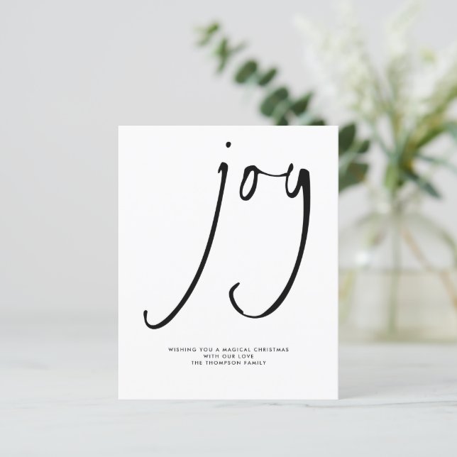 Feriado Branco Preto do Script Elegante de Joy Orç (Em pé/Frente)