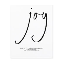 Feriado Branco Preto do Script Elegante de Joy Orç