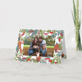 Feriado Cartão com fotos Fox Cuja Floresta de Nata