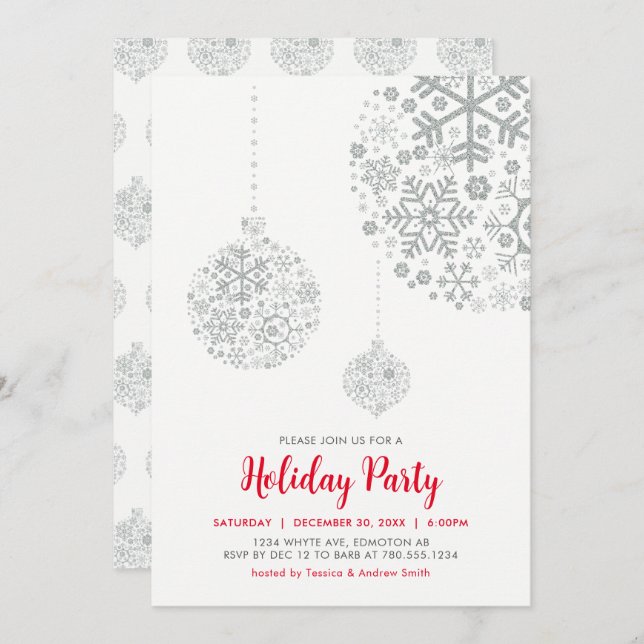 Feriado/Cartão de Convite de festas de Natal (Frente/Verso)