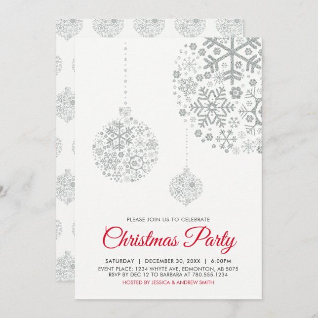 Feriado/Cartão de Convite de festas de Natal (Frente/Verso)