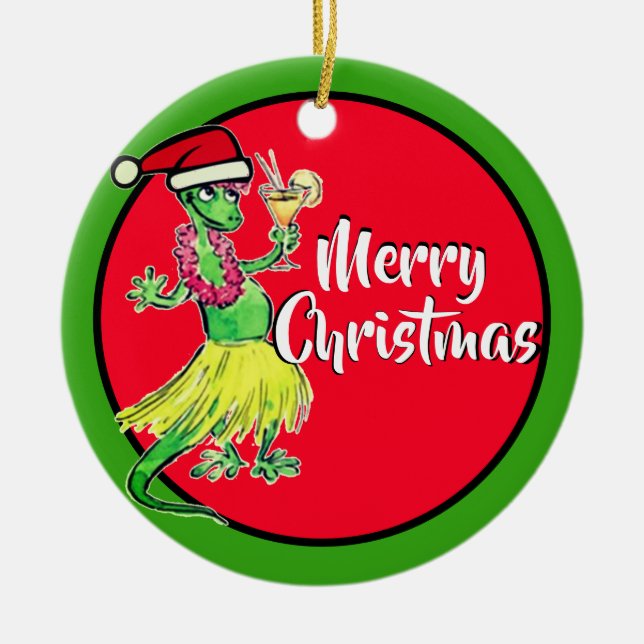 Feriado cerâmico do Natal do ornamento de Cuz & de (Frente)