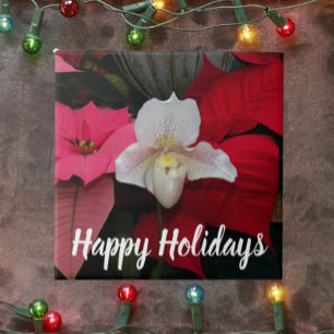 Feriado das Poinsettias Vermelhas e das Orquídeas
