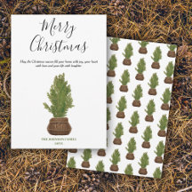 Feriado de Árvore de Natal Merry Watercolor