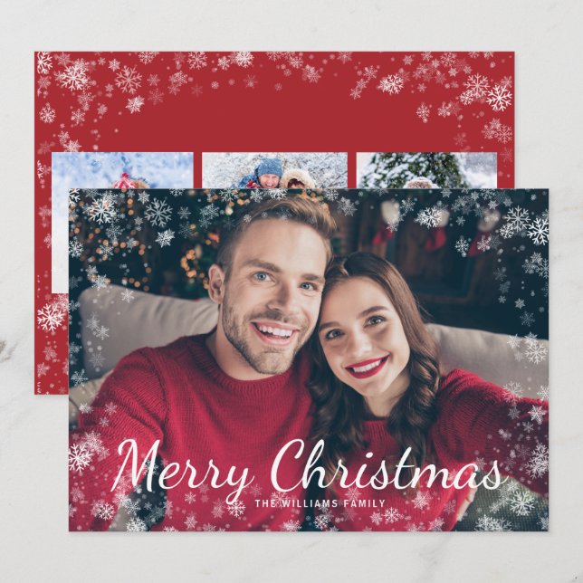 Feriado de Colagem de Fotos de Natal Feliz (Frente/Verso)