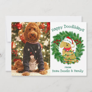 Feriado de Goldendoodle com Luzes de Natal Persona