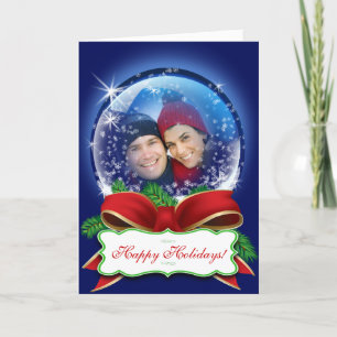 Feriado de Modelo de Foto de Natal do Globo de Nev