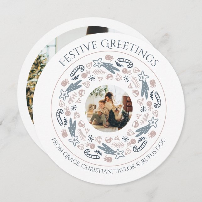 Feriado de Modelo de Fotografia Personalizado de N (Frente/Verso)