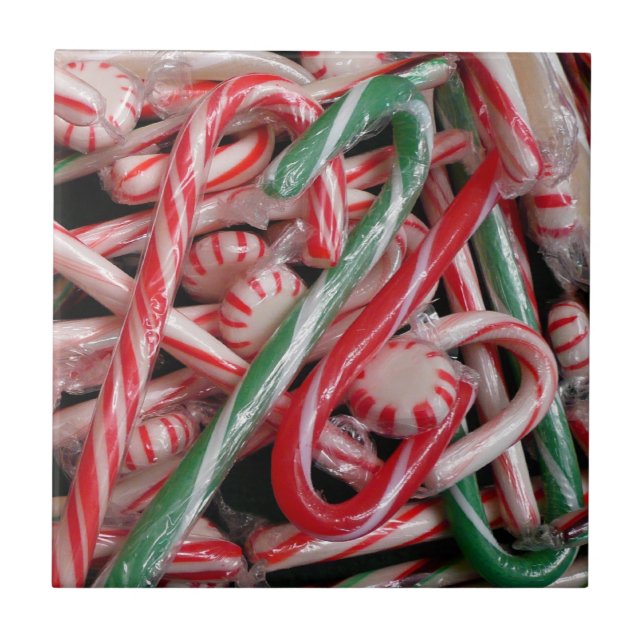 Feriado de Natal Candy Canes and Peppermints (Frente)