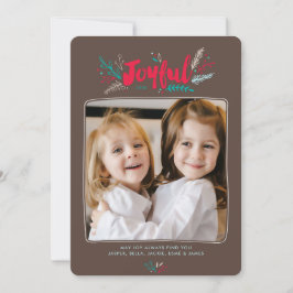 Feriado de Natal de Folhagem Joyful em Cartão Plan