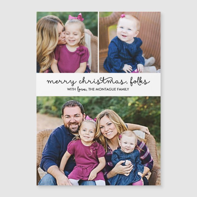 Feriado de Natal Magnético com Imagem de Script Ca (Frente)