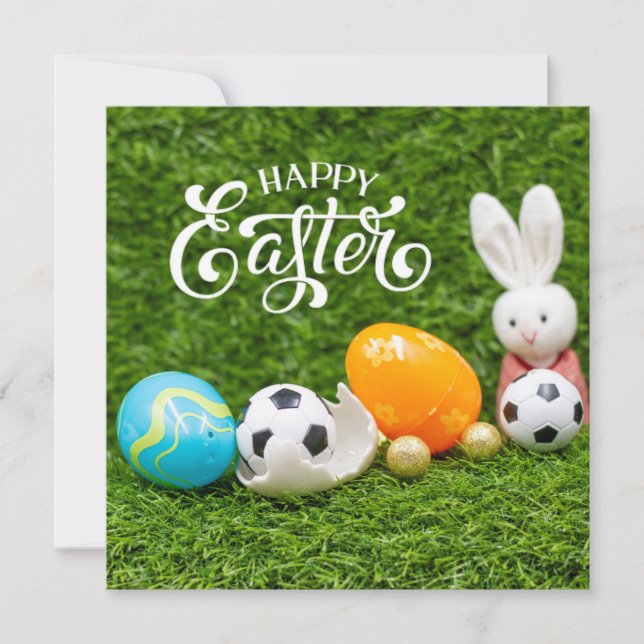 Feriado de páscoa com coelho de páscoa de bola de  (Frente)