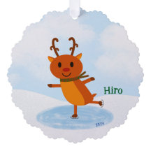 Feriado de Reindeer de Prato de Gelo | Presente de