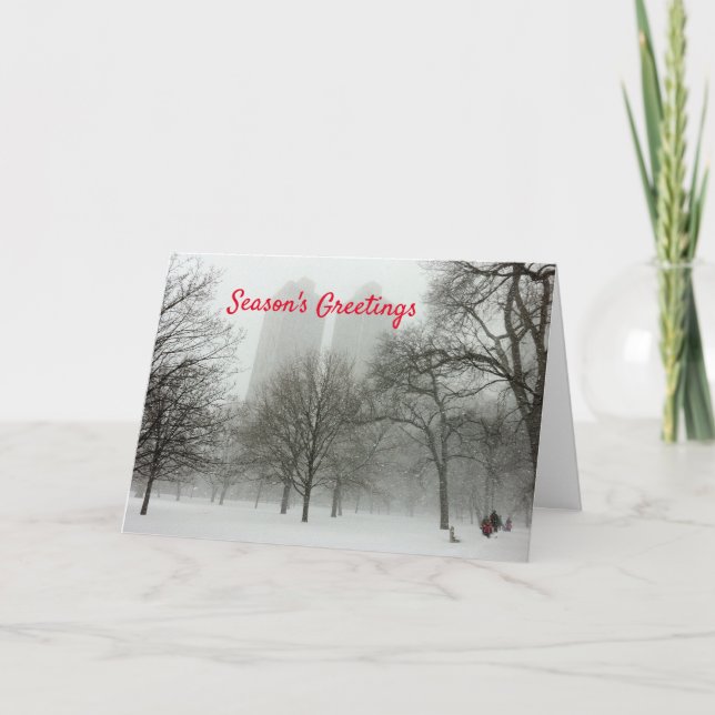 Feriado de Saudações da Estação de Cartão de Natal (Frente)