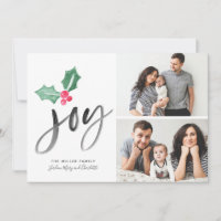 Feriado de Script de Joy Brush | Cartão com fotos