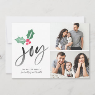 Feriado de Script de Joy Brush   Cartão com fotos 