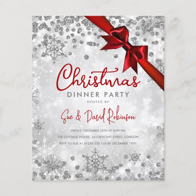 Feriado do Xmas do Glitter Vermelho do Glitter do  (Frente)