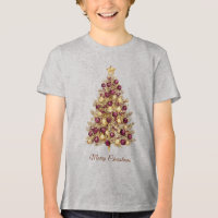 Feriado Dourado da Árvore de Natal Burgundy