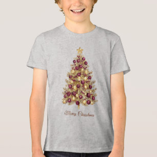 Feriado Dourado da Árvore de Natal Burgundy