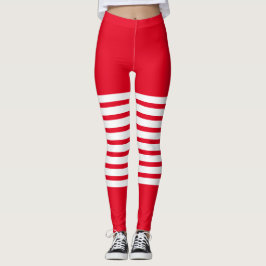 Feriado Elf Leggings Candy Cane de Natal