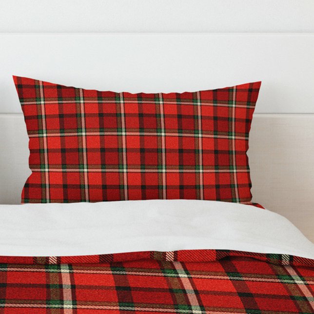 Feriado Festivo do Padrão da Xadrez Vermelha Natal (Christmas Red Plaid Pattern Festive Holiday Pillow Case)