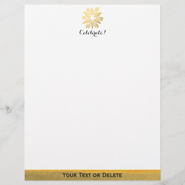 Feriado Festivo em Estrelas de Ouro Personalizado (Frente)