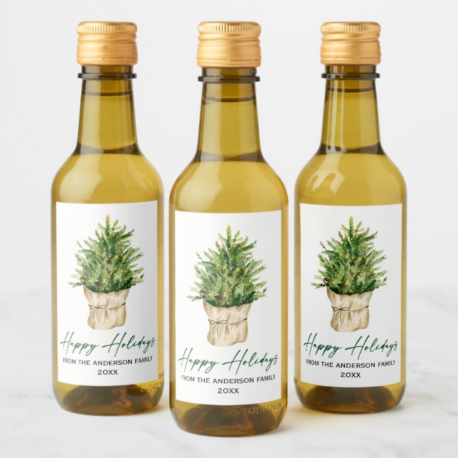 Feriado Minimalista de Tinta de Aquarela (Garrafas)