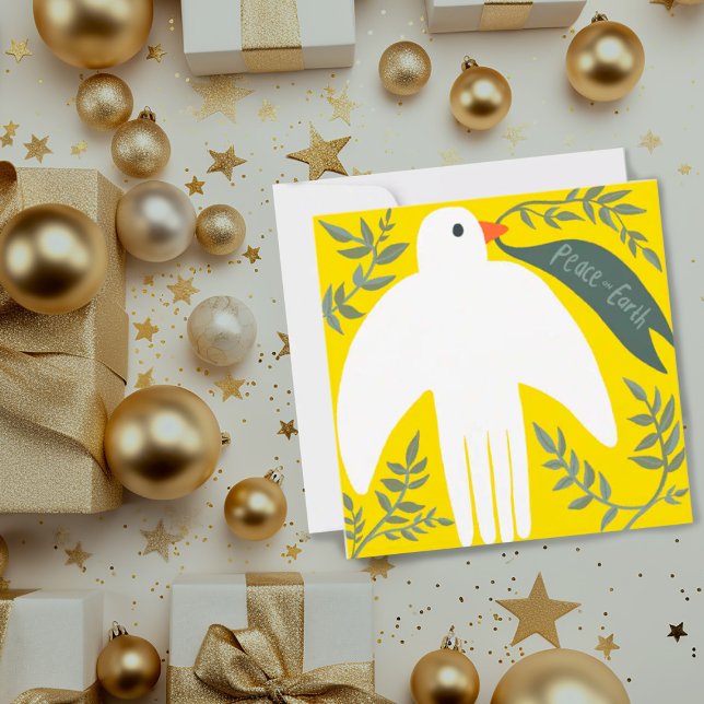 Feriado Natal Dourado da Páscoa da Paz (Peace on Earth dove holiday card)