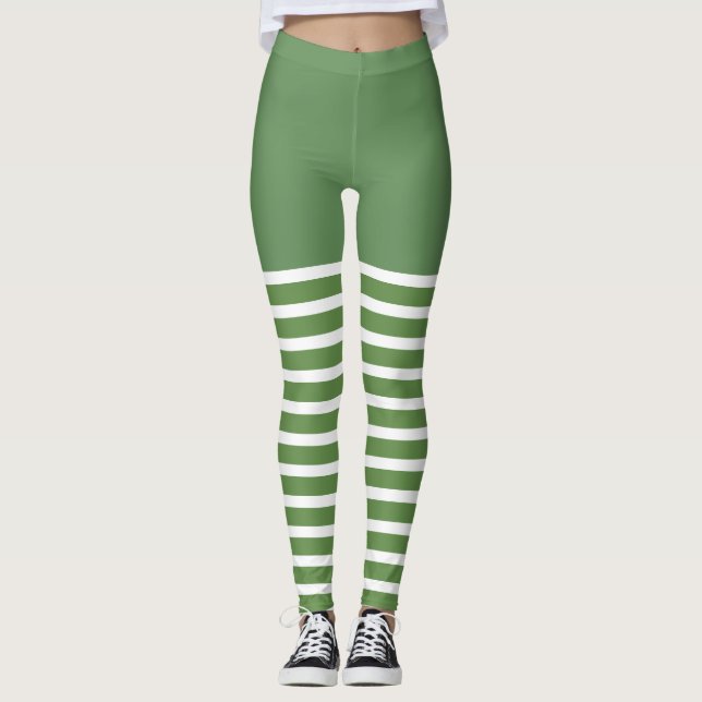 Feriado Sexo Leggings Candy Cane de Natal (Frente)