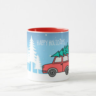 Feriados da Árvore de Natal Caneca de duas cores d