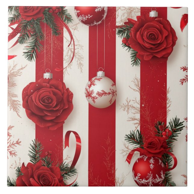 Feriados de hortelã-pimenta Azulejo cerâmico (Frente)