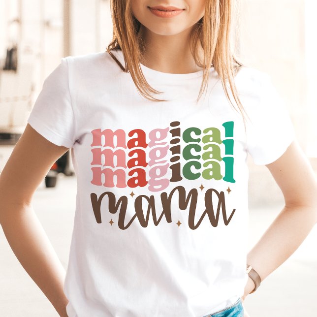 Feriados de Natal da Magia Retro Groovy (Magical Mama Retro Groovy Christmas Holidays T-Shirt)