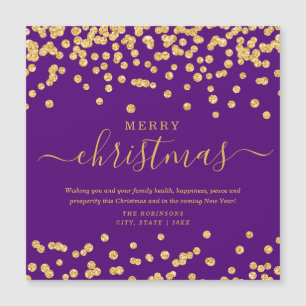 Feriados DOURADOS Simples de Natal Roxo