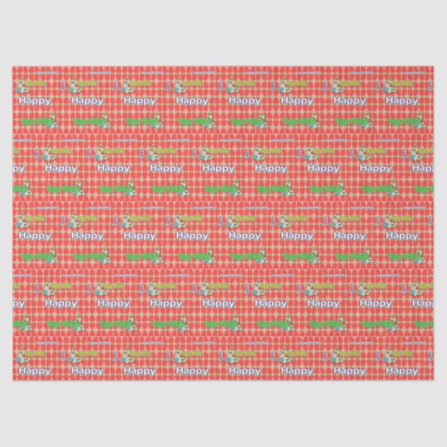 Feriados Felizes em Papel Tecido de Natal (Frente )