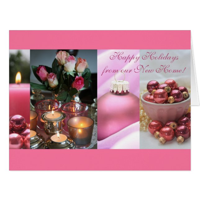 Feriados Felizes - Novo Cartão de Natal de Endereç (Frente horizontal)