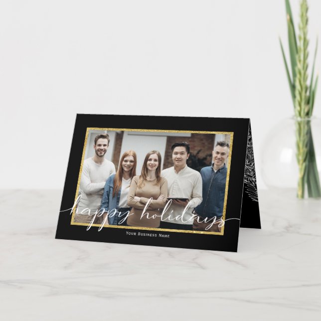 Feriados felizes Pretos - Cartões de natal profiss (Frente)