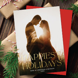 Feriados Simples Elegantes Uma Foto Dourada