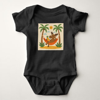 Férias de Alce Tropical – Camiseta de Verão Relaxa