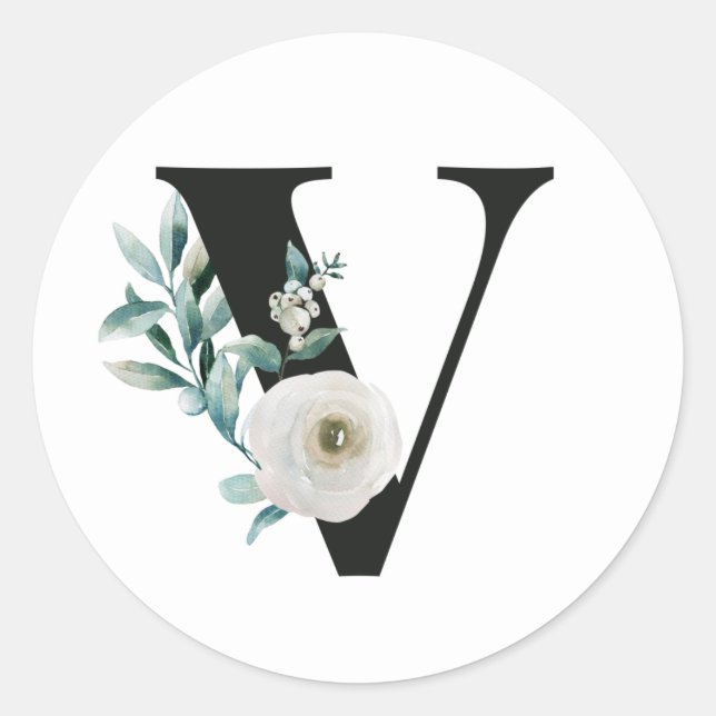 Férias de Inverno iniciais adesivo letra V (Frente)