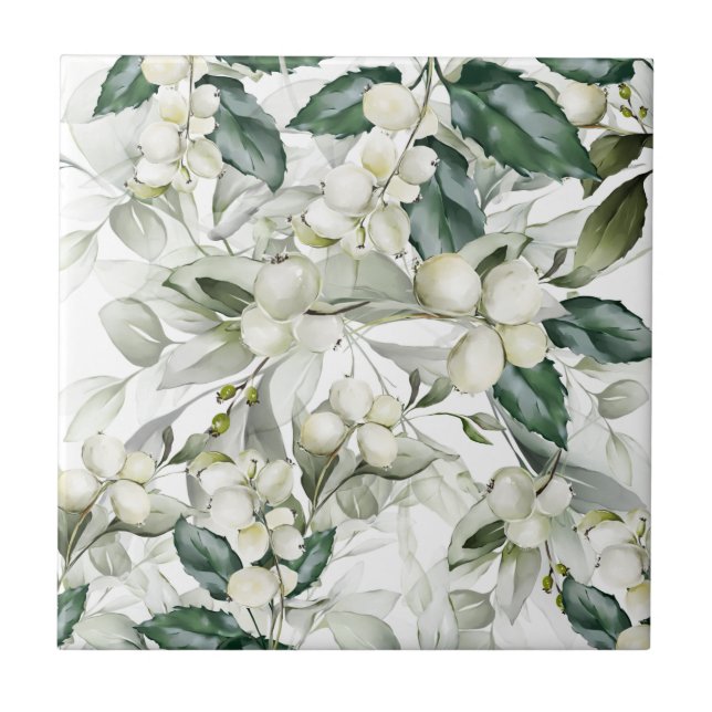 Férias de inverno ramos verdes padrão (Frente)