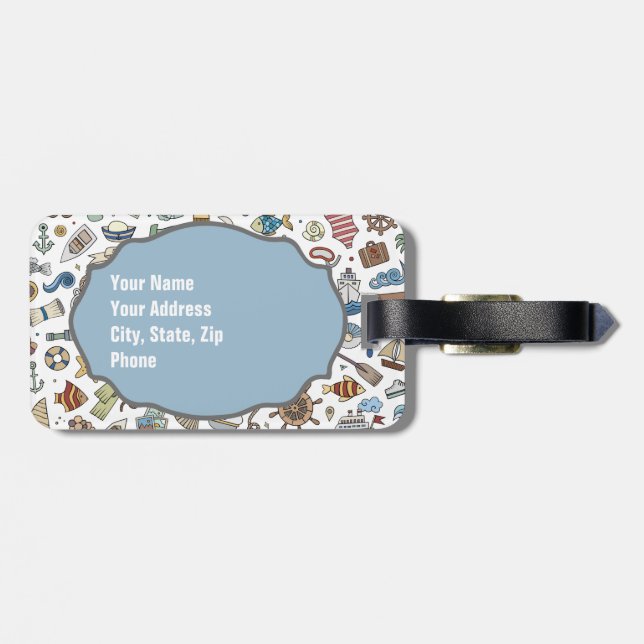 Férias de Praia, Etiqueta de Bagagem Curtida Náuti (Traseira Horizontal)