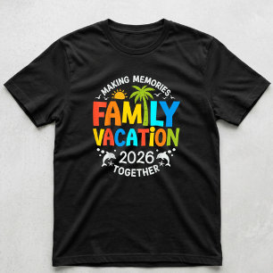 Férias em Família 2026 Camiseta de Praia para Famí